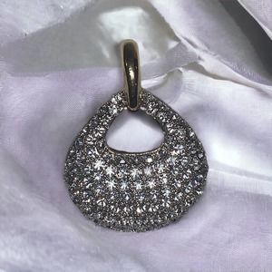 Nolan Miller Signed Pave Crystal Pendant Teardrop EUC